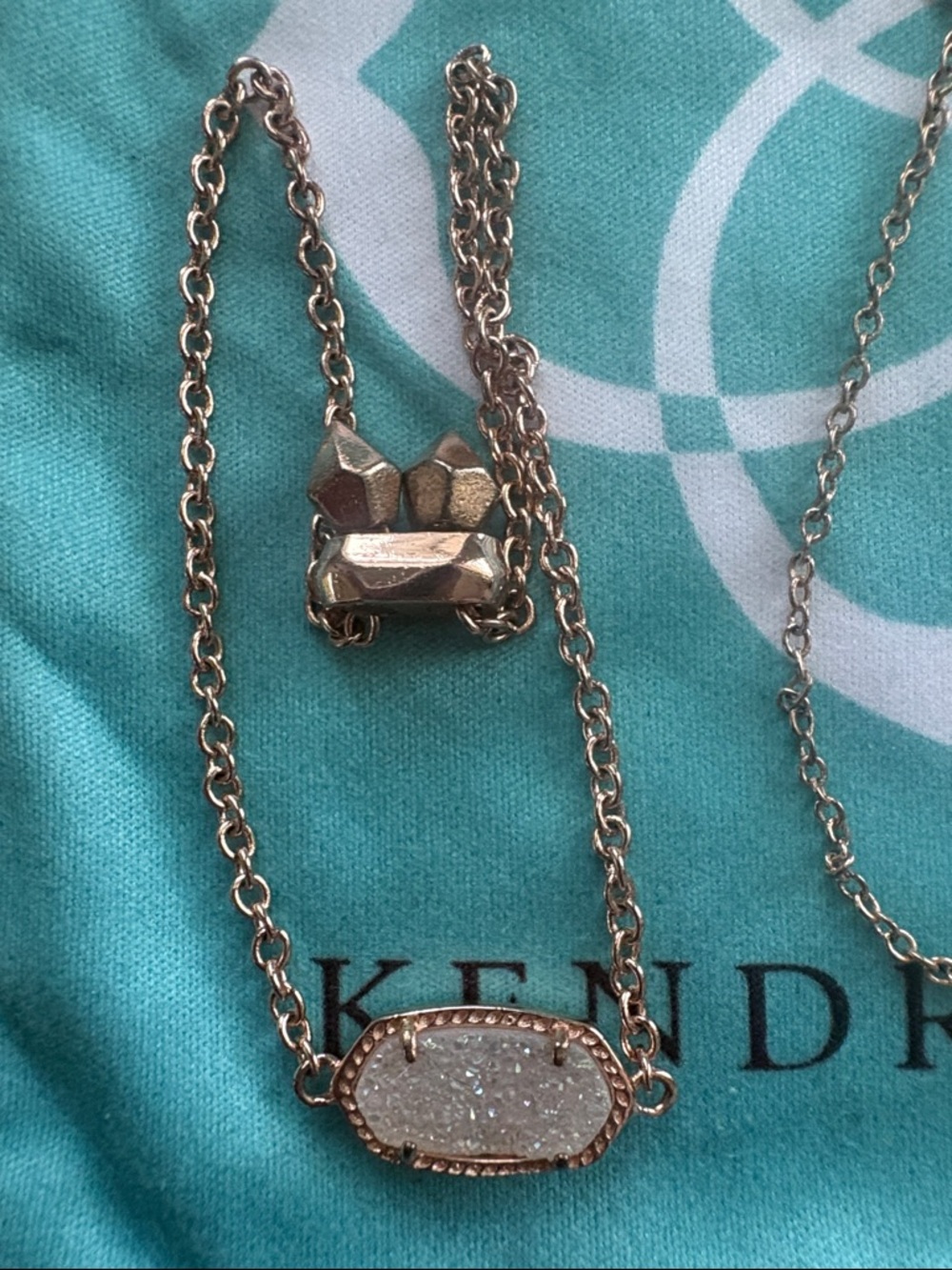 Kendra Scott Rose Gold Druzy Necklace and Bracelet - Picture 3 of 6